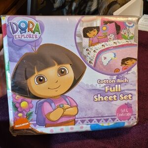 Nickelodeon Kids Dora the Explorer Full Pink and Purple Sheet Set